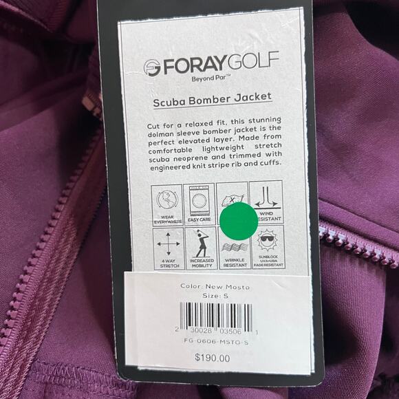FORAY GOLF SCUBA BOMBER JACKET SZ SMALL WOMENS - Picture 6 of 7